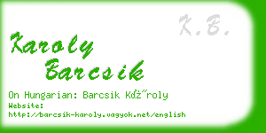 karoly barcsik business card